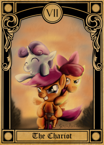 pony_tarot_cards__cutie_mark_crusaders_the_chariot_by_southparktaoist-d52mc03